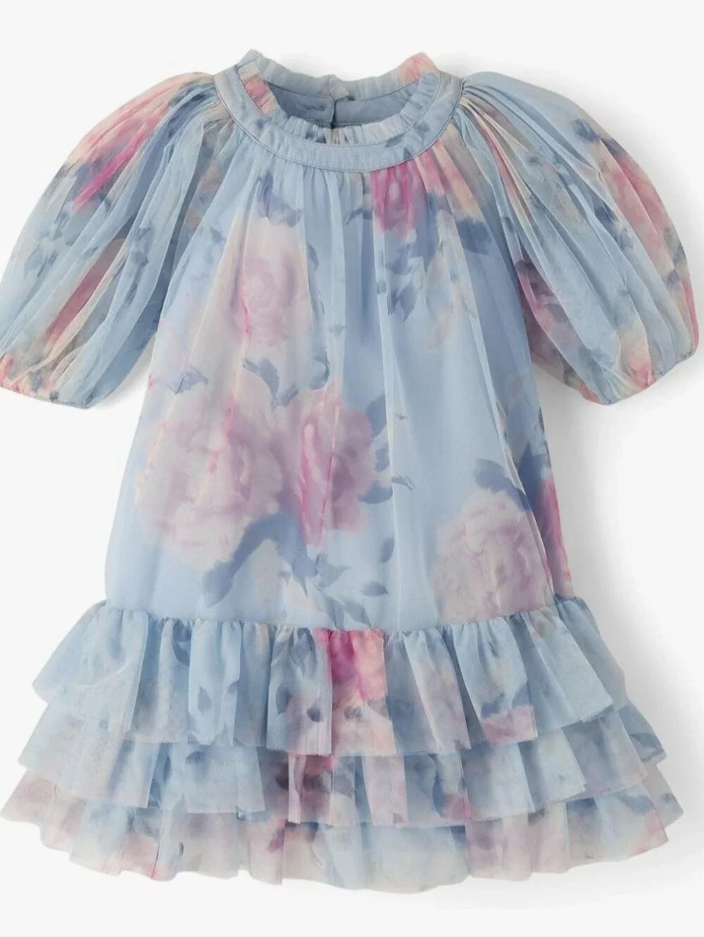 Gymboree Blue Floral Ruffle Dress for Girls